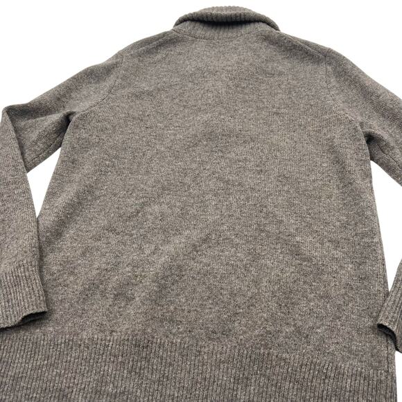 J. Crew Mens Taupe Lambswool Preppy Shawl Collar Pullover Sweater Sz S - Picture 5 of 11